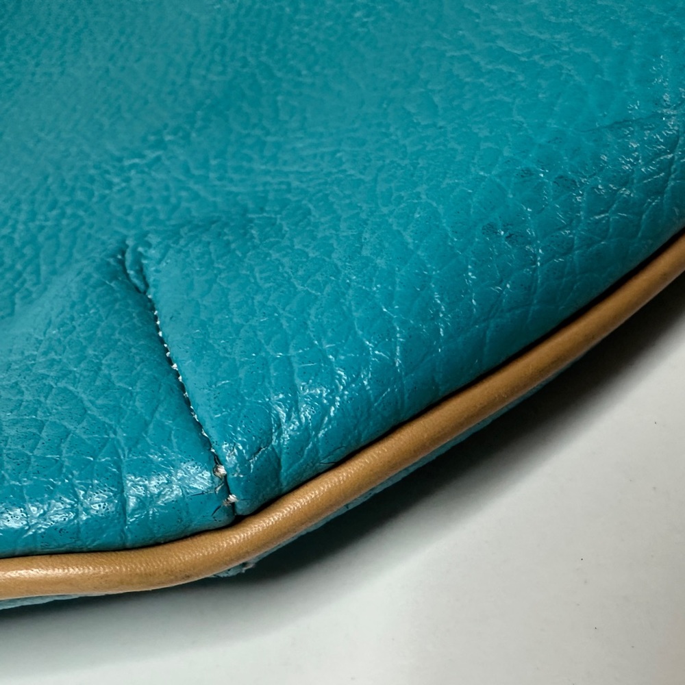 Maxx NY Turquoise Leather Hobo Bag Convertible Shoulder to Crossbody - Picture 6 of 10